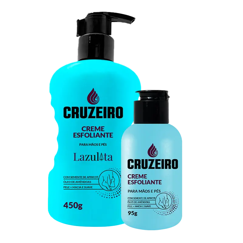 Creme esfoliante para mãos e pés 450g e 95g